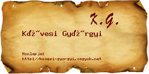 Kövesi Györgyi névjegykártya